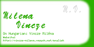 milena vincze business card