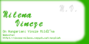 milena vincze business card